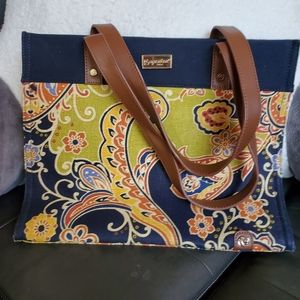 Spartina 449 Elfrida Navy Floral Tote